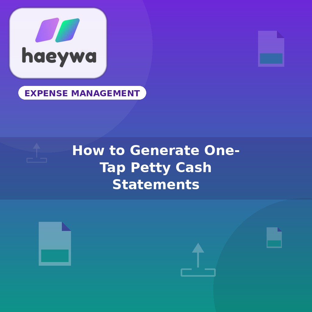 How to Generate One-Tap Petty Cash Statements
